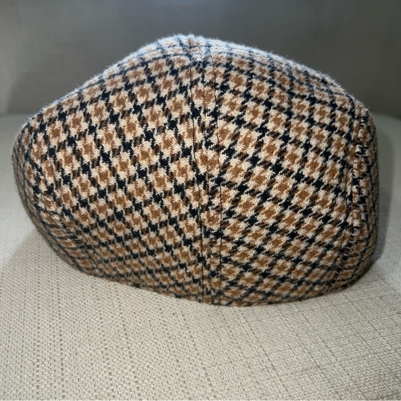 Westend Brown/Gold/Cream Houndstooth Newsboy Cabbie Hat Cap Size S/M - Picture 4 of 6